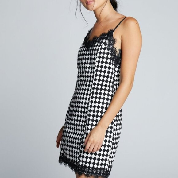 Eggie Queen of Diamonds Checkered Slip Dress XS - Picture 6 of 7